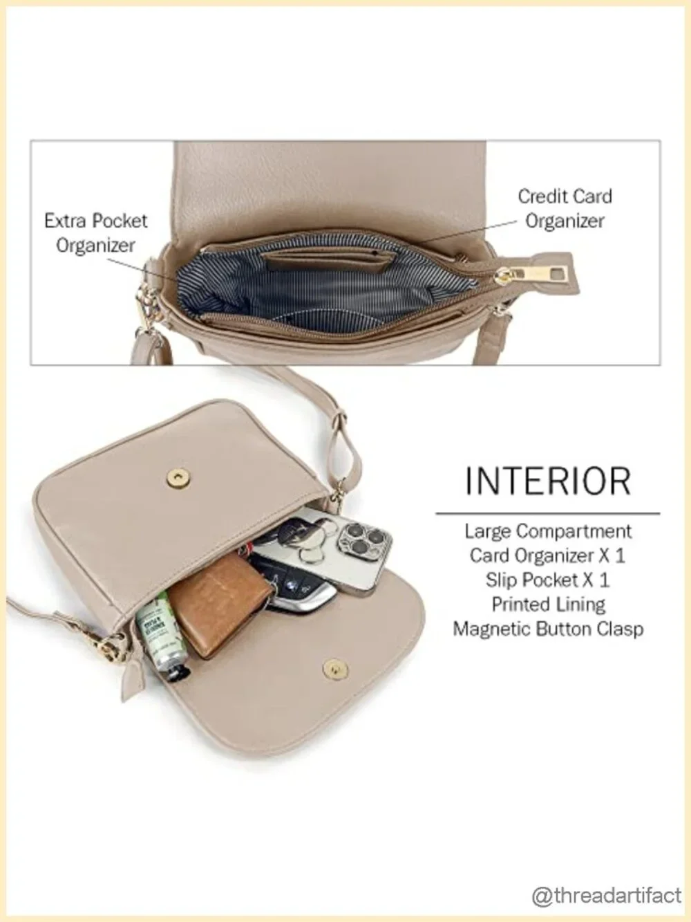 Small Flap Saddle Crossbody Bag with Tassel Vegan Leather Shoulder Purse
